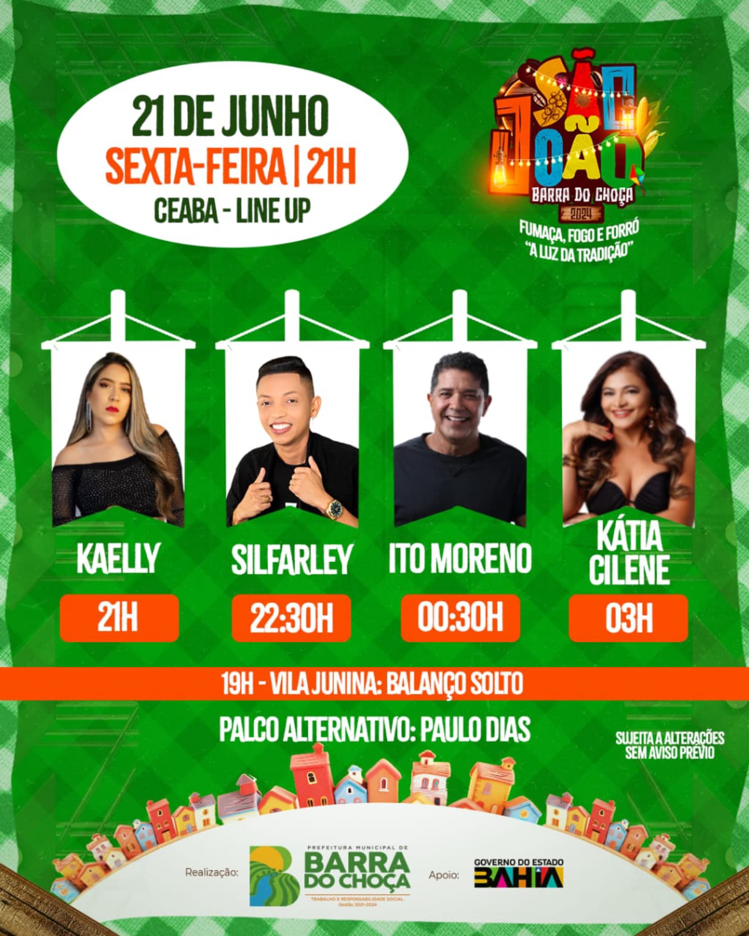 Confira a ordem dos shows para a segunda noite de São João em Barra do Choça